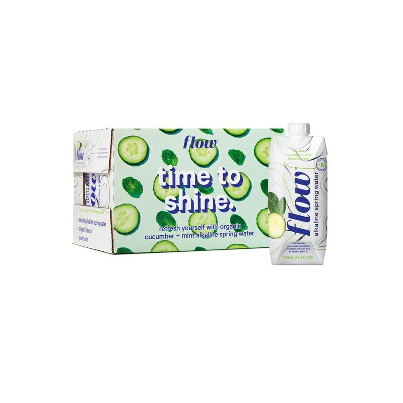 Flow Cucumber+ Mint Alkaline Spring Water  12 pack of 500ml