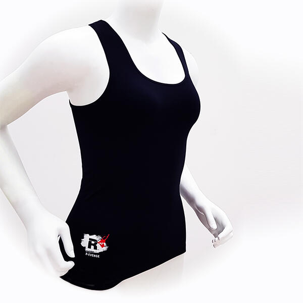 R-EVENGE Canotta tecnica fitness Pilates Running Cardio Yoga donna Q-skin nera