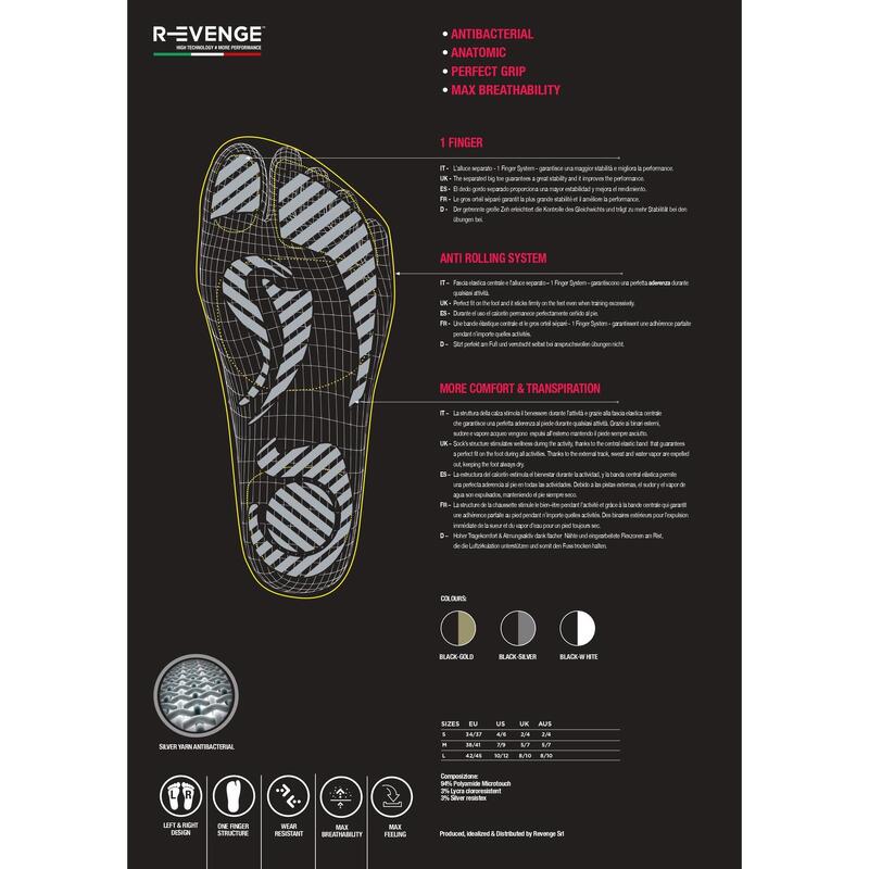 1 ujj Pilates zokni felnőtt fitness csúszásgátló fekete arany