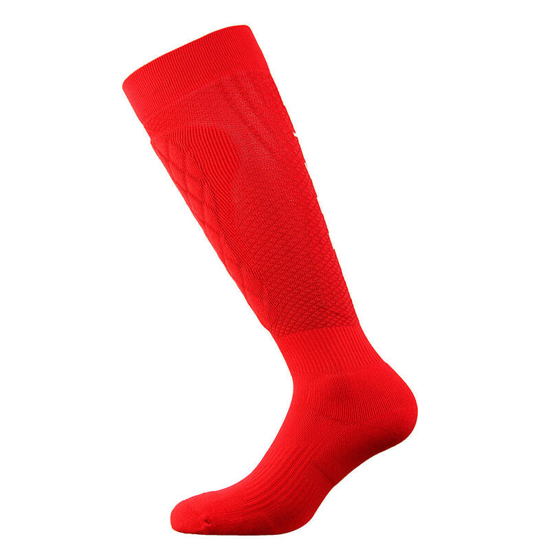 Chaussettes Crossfit adulte protège-tibias silicone éponge Kinesiotaping Rouge