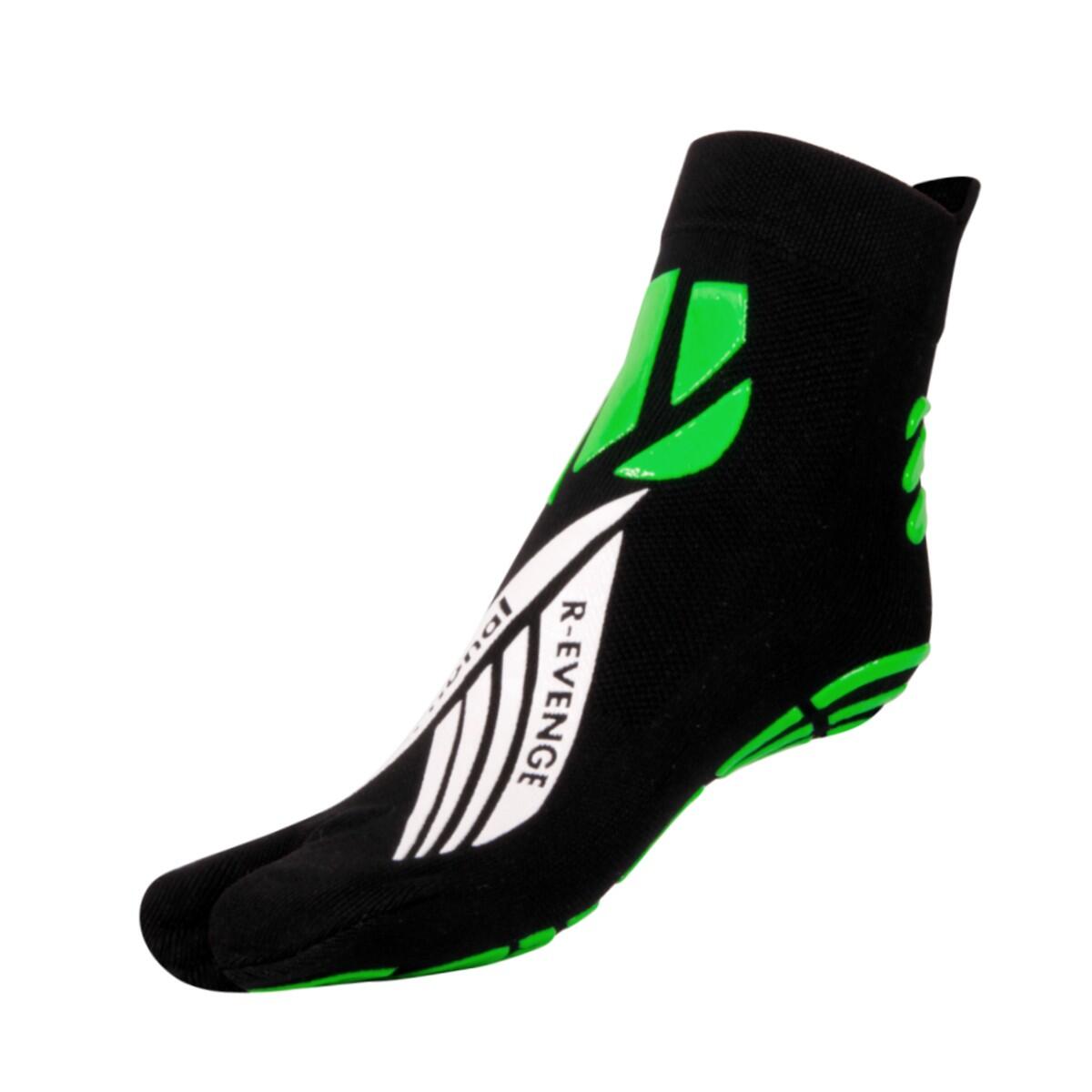 R-EVENGE sokken  functionele 1 vinger volwassene voor gym antislip zwart groen