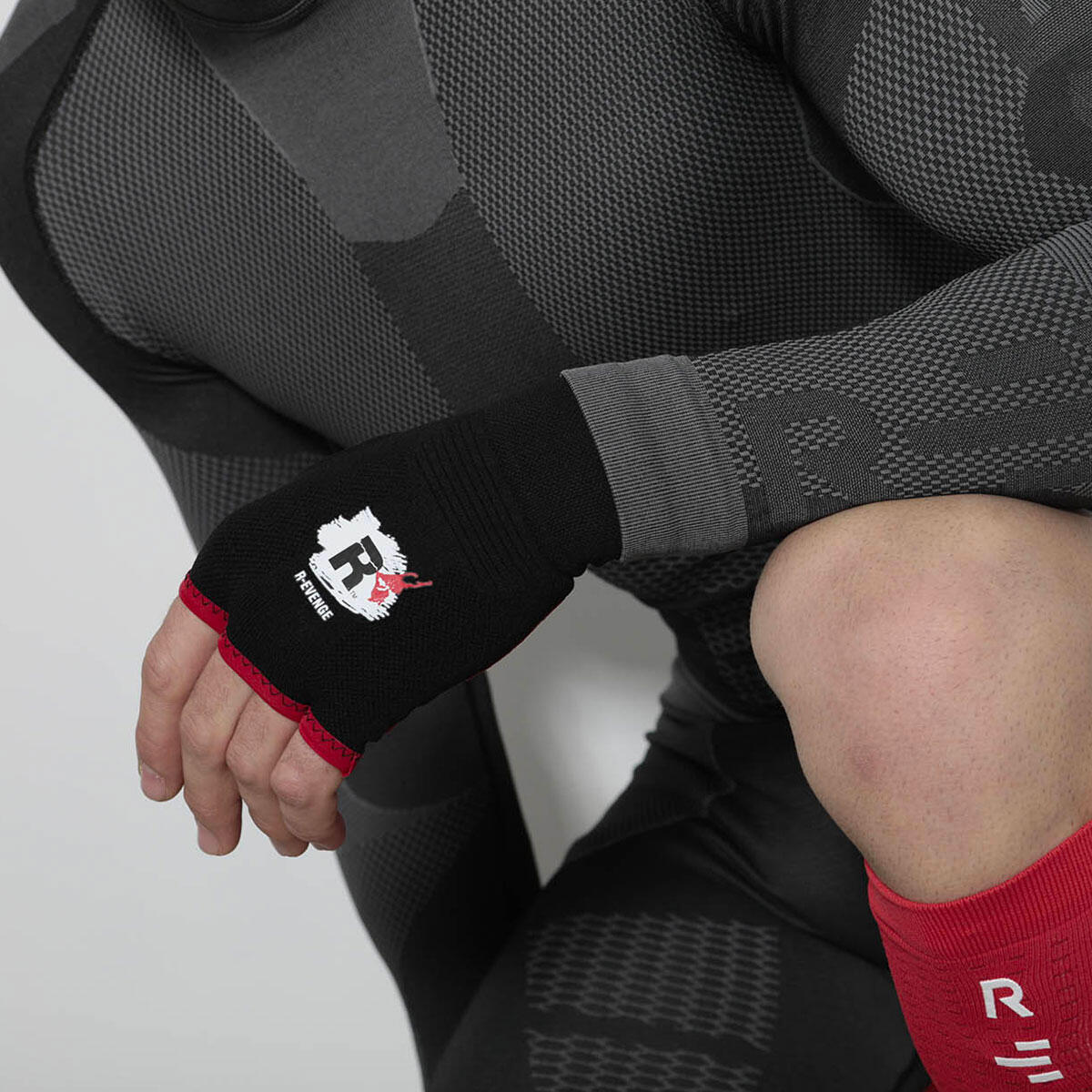 Schwarze rutschfeste Fitness-Gewichtheberhandschuhe für Erwachsene 3/5