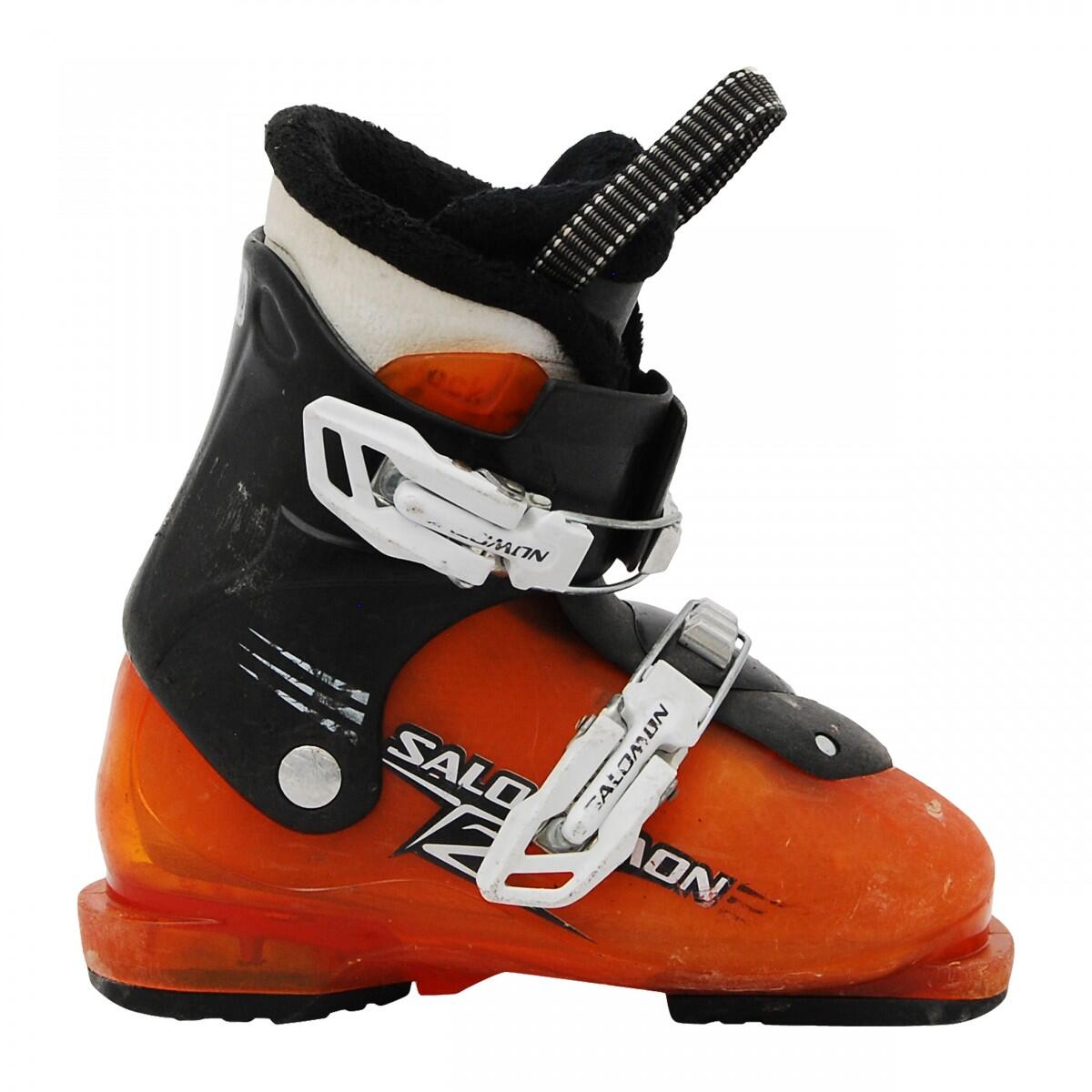 Salomon - Reconditionne - Chaussure De Ski Junior Salomon T2_2 Crochets - Chaussures De Ski - Multicolore|orange - 21 Cm - Decathlon