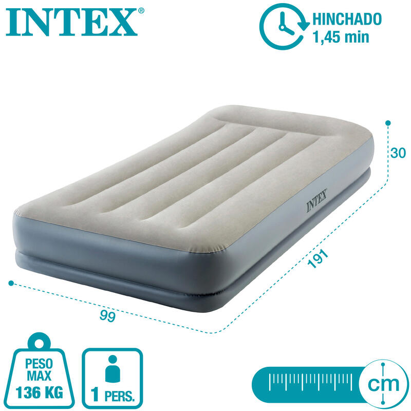 Colchão de ar individual INTEX tamanho S Dura-Beam Estándar Pillow Rest Mid-Rise