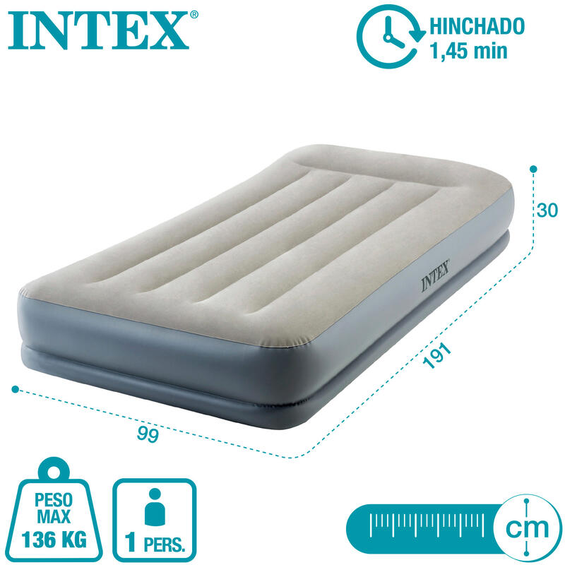 Intex 64116ND - Materasso Pillow Rest Mid-Rise Autogonfiante, 99x191x30 cm