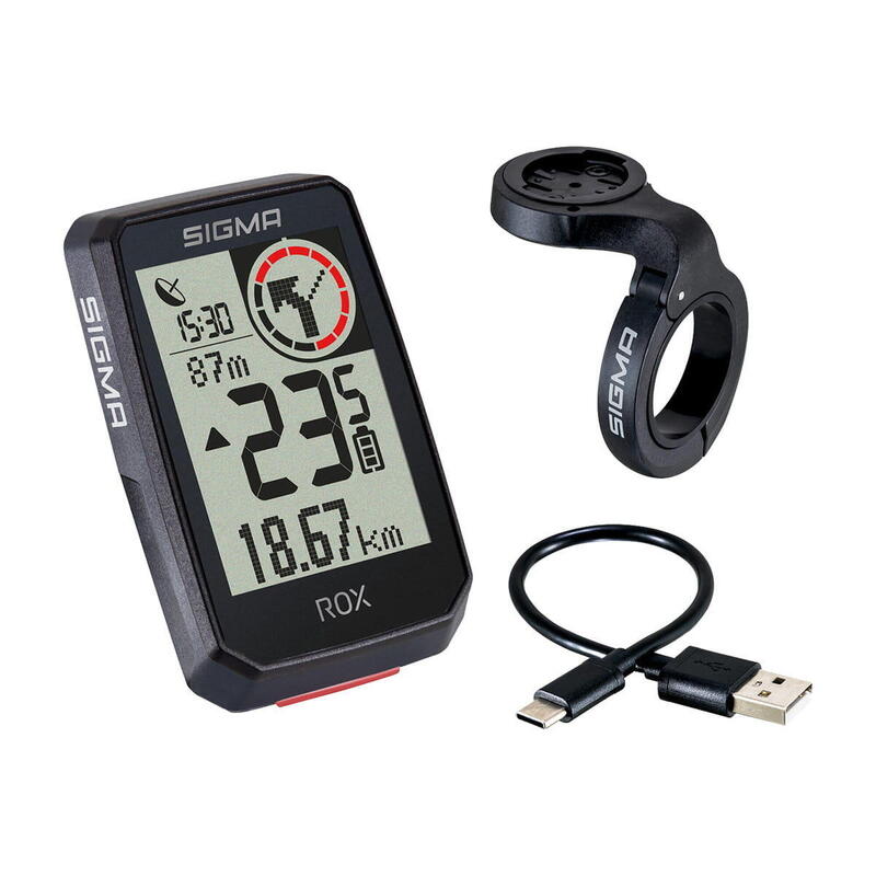 Cuentakilometros Rox 2.0 gps negro top mount set sigma sport ciclocomputador y navegación con overclamp