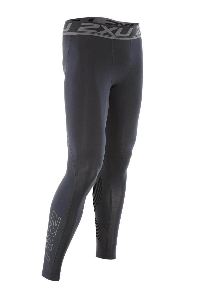 2XU Men's Accelerate Compression Tights - Black/Arrow Stripe Nero - Size S 5/5