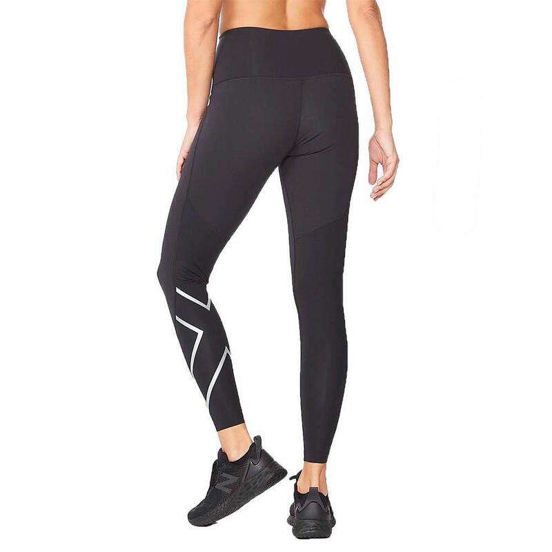 2XU Motion Collants de Compression Hi-Rise pour Femmes - Noir/Argent - Taille XS