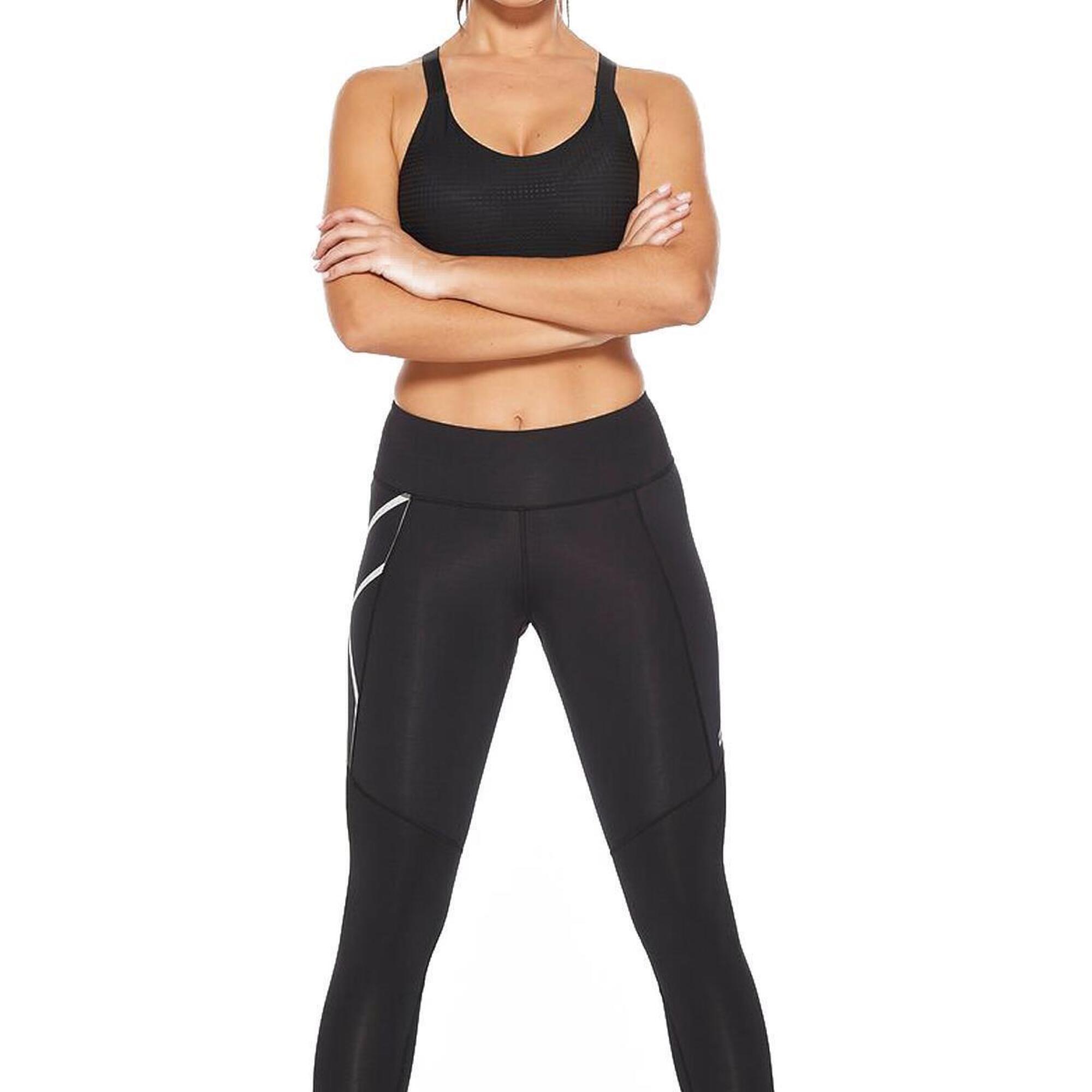 2XU Women's Aero Vent Mid-Rise Compression 3/4 Tights - Black 1/5