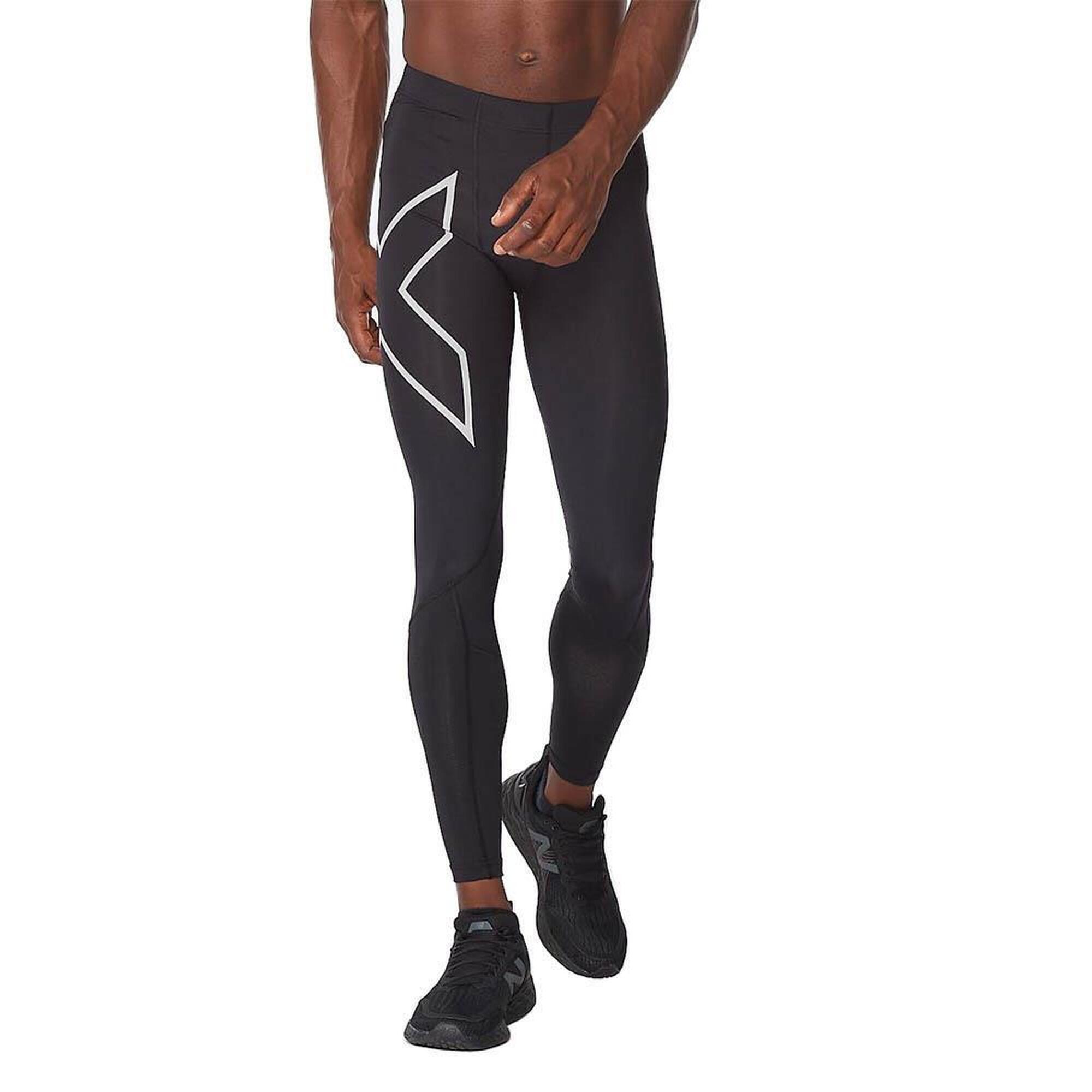 2XU 2XU Men's Aero Vent Compression Tights - Black / Silver Reflective - Size L