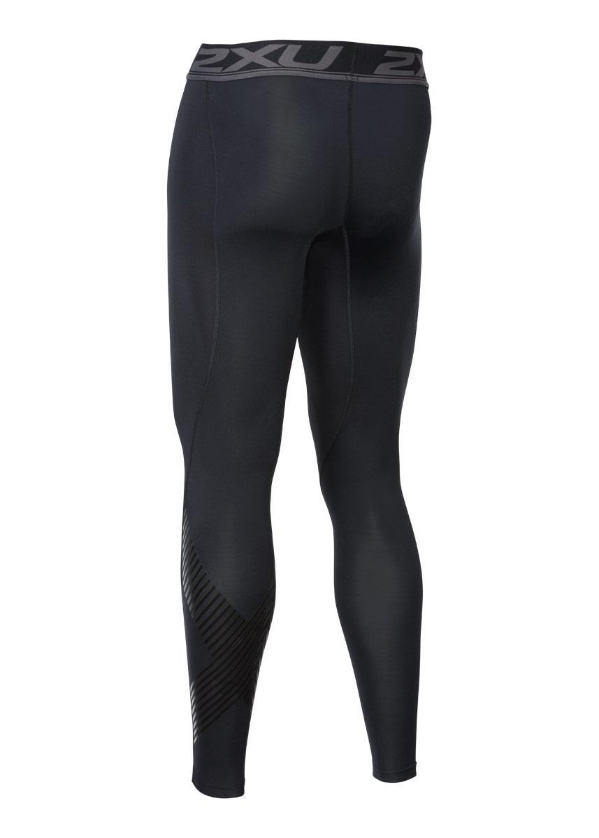 2XU Men's Accelerate Compression Tights - Black/Arrow Stripe Nero - Size S 4/5