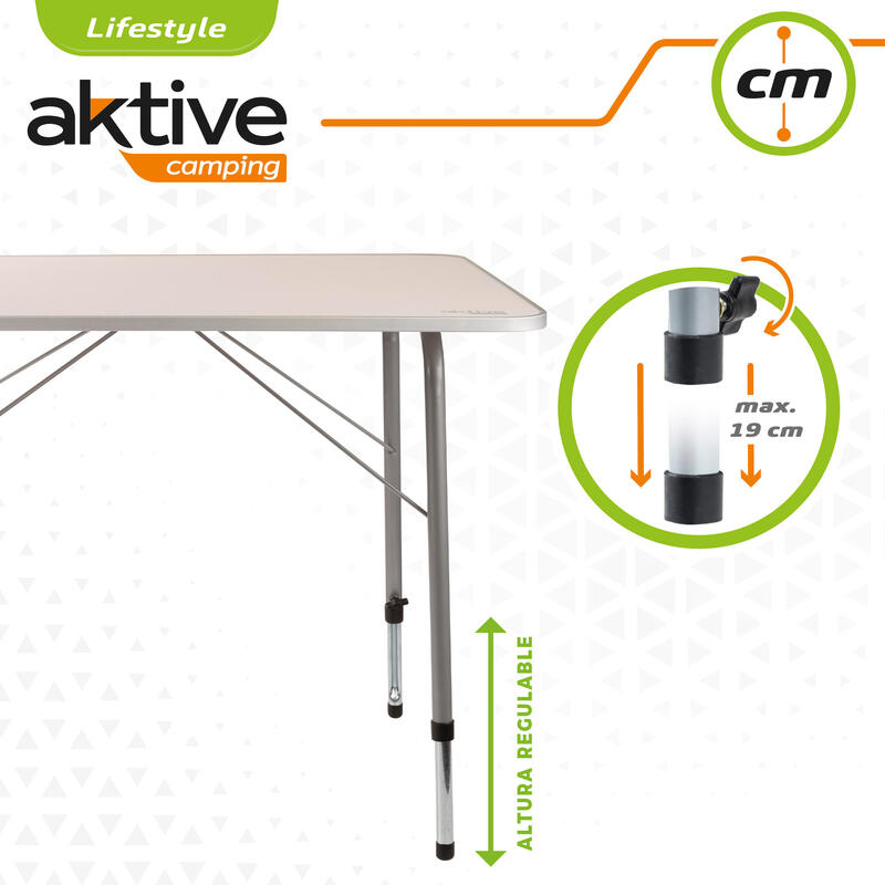 AKTIVE - Table Pliante en Aluminium Hauter Réglable, Table de Camping, Mauve