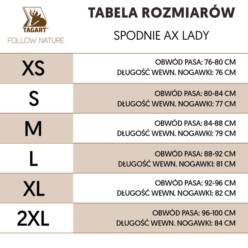 Spodnie myśliwskie damskie Tagart AX WR Lady woskowana tkanina