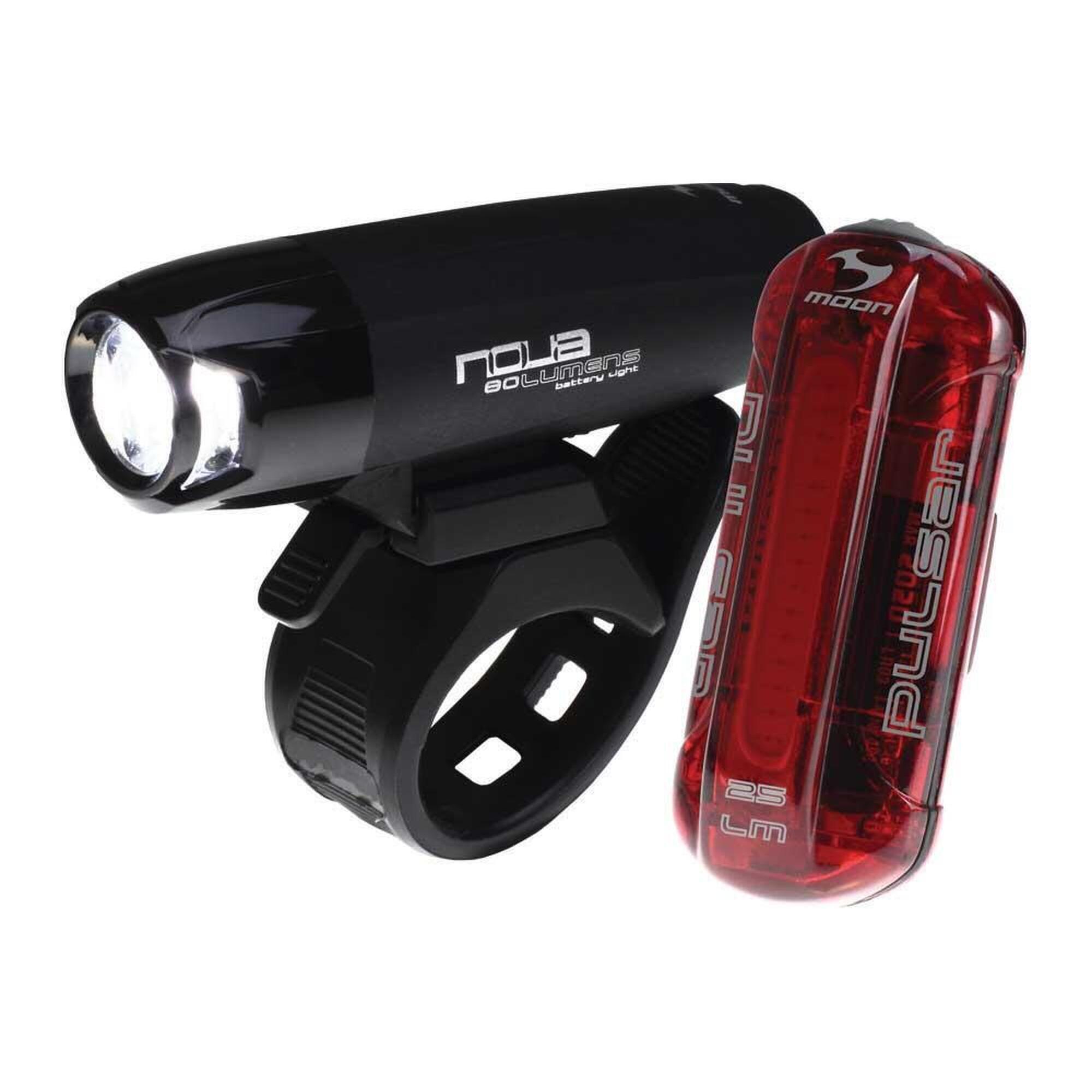 MOON MOON NOVA 80 + PULSAR  Front and Rear Cycle Light Set