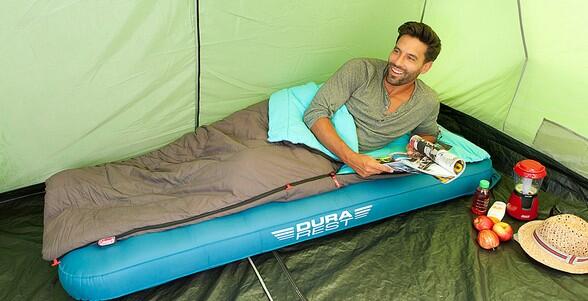 Lit Gonflable Simple Coleman Extra Durable - Neuf, Bleu, Pour Camping Ou Invités
