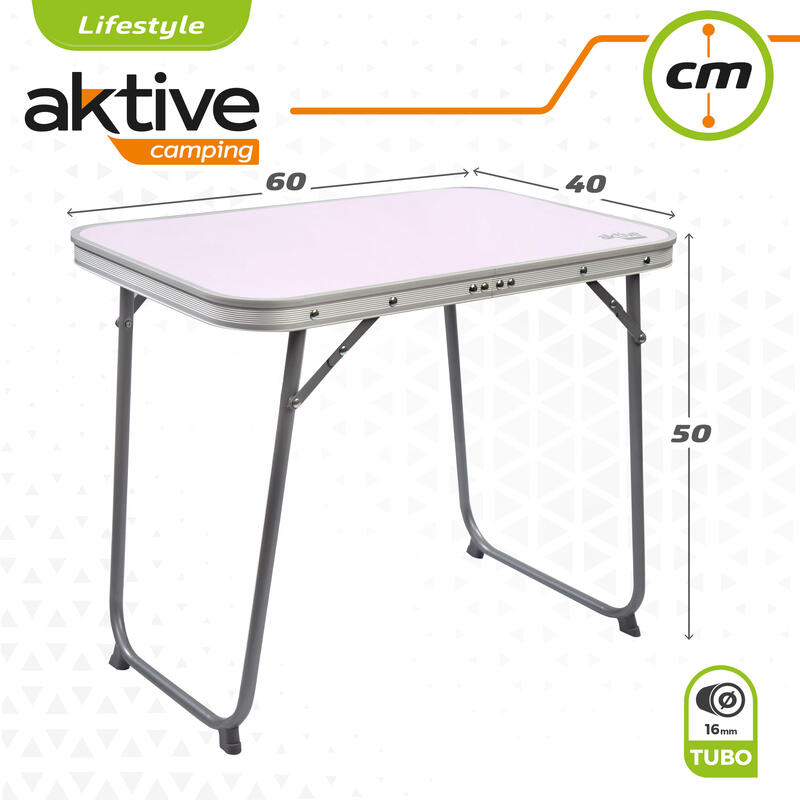 Mesa plegable de acero para camping Aktive - 60x40x50 cm