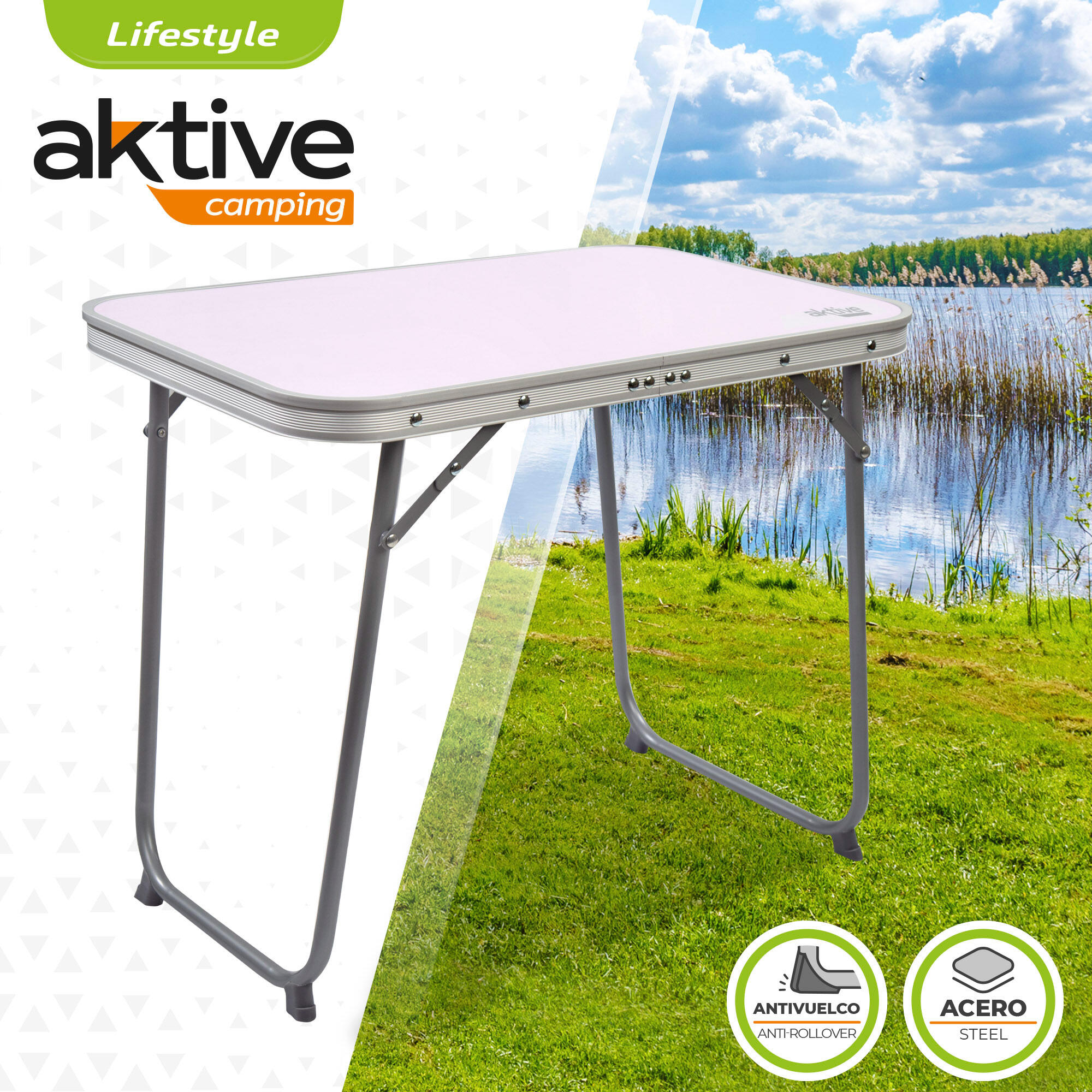 Mesa dobrável de aço para camping Aktive 2/7