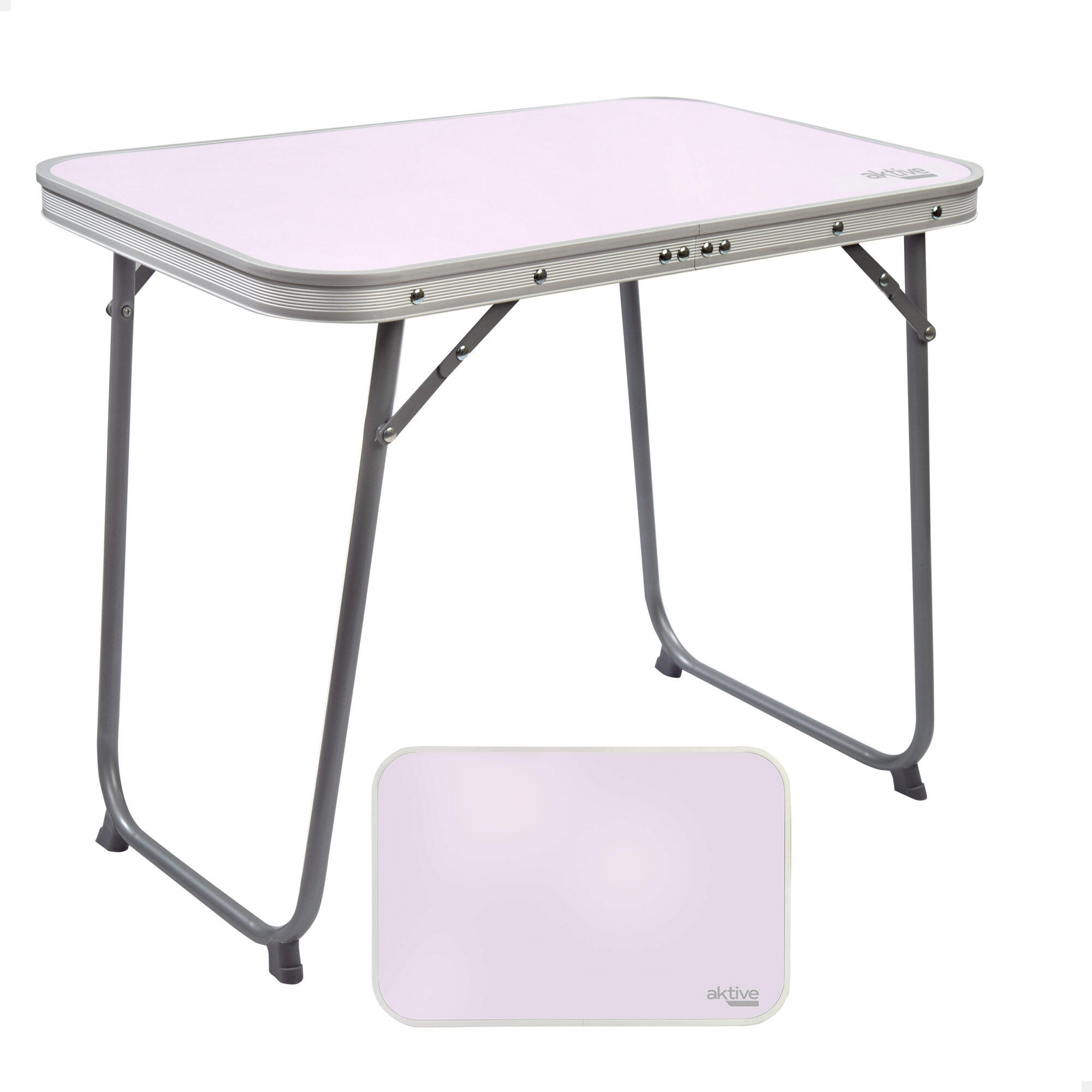 Aktive - Aktive - Table Pliante Avec Poignée De Transport. Table De Camping 60x40x50 Cm - Table De Biwy - Rose - Taille Unique - Decathlon
