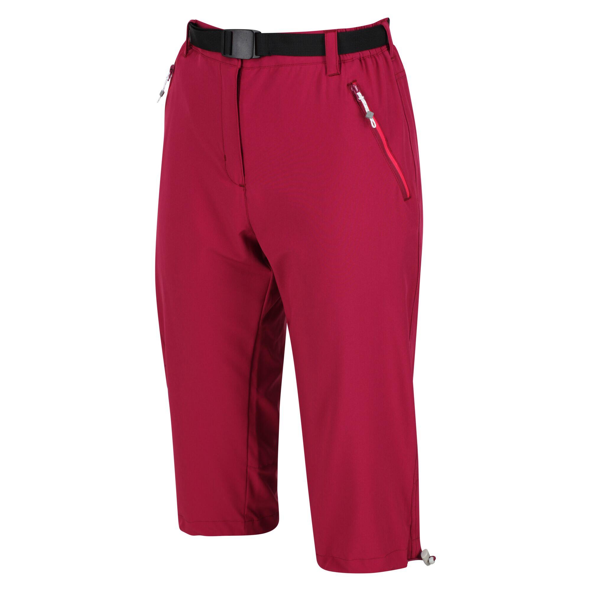Xert Stretch Women's Walking Capris - Pink Plum 1/7