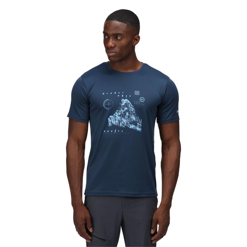 Fingal VI wandel-T-shirt met korte mouwen voor heren - Midden marineblauw