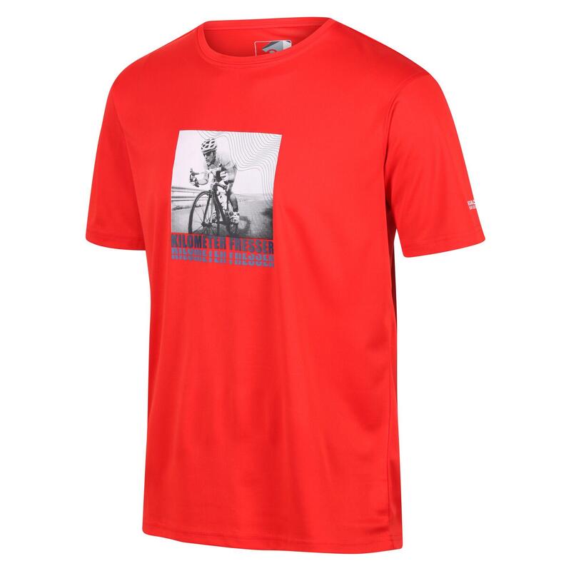 Fingal Slogan T-shirt de marche à manches courtes pour homme - Rouge