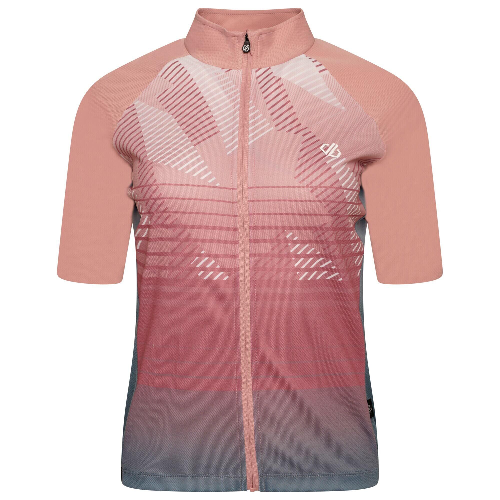 DARE 2B AEP Prompt Women's Fitness Short Sleeve Full Zip Jersey - Powder Pink