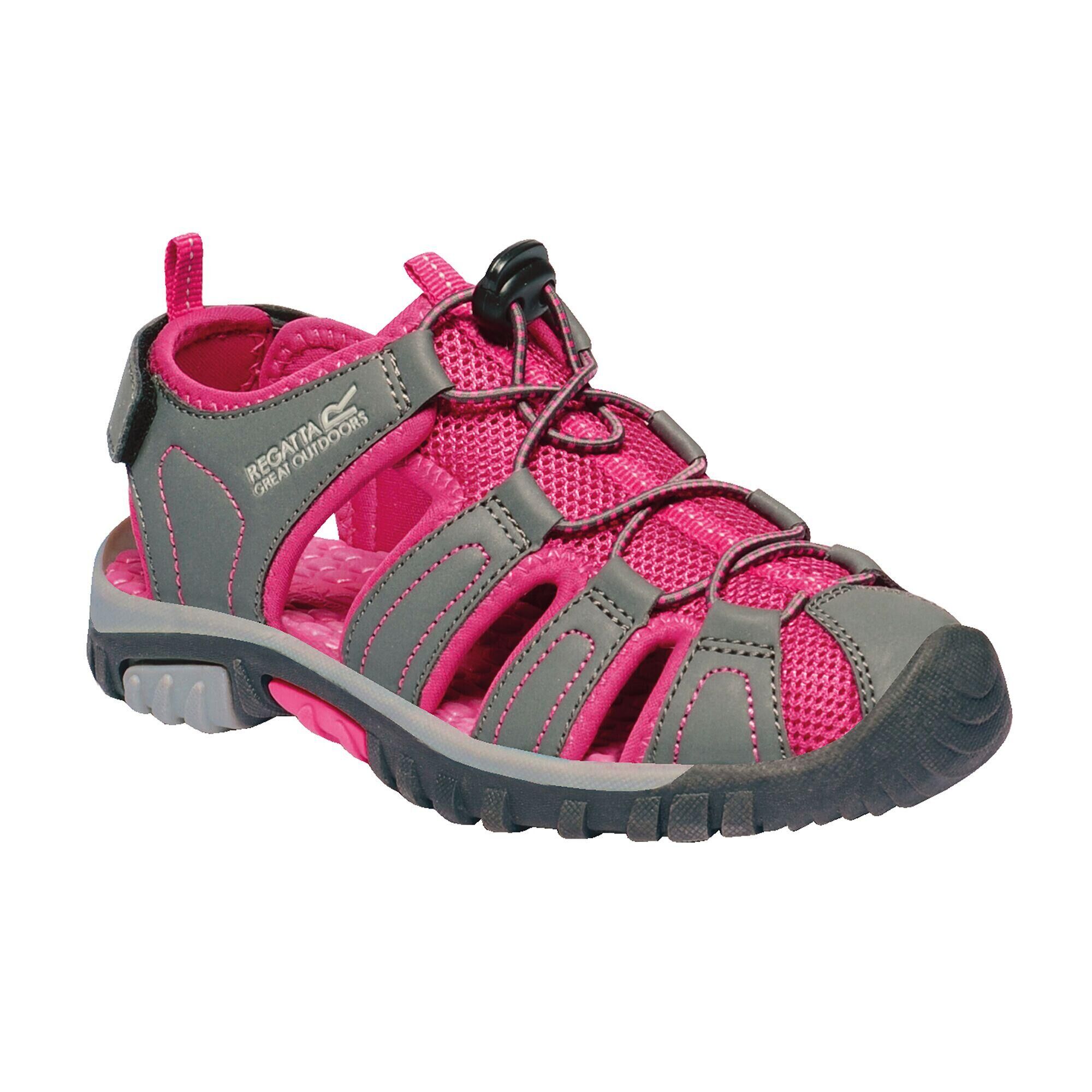 REGATTA Westshore Junior Kids Walking Sandals - Granite Grey / Pink