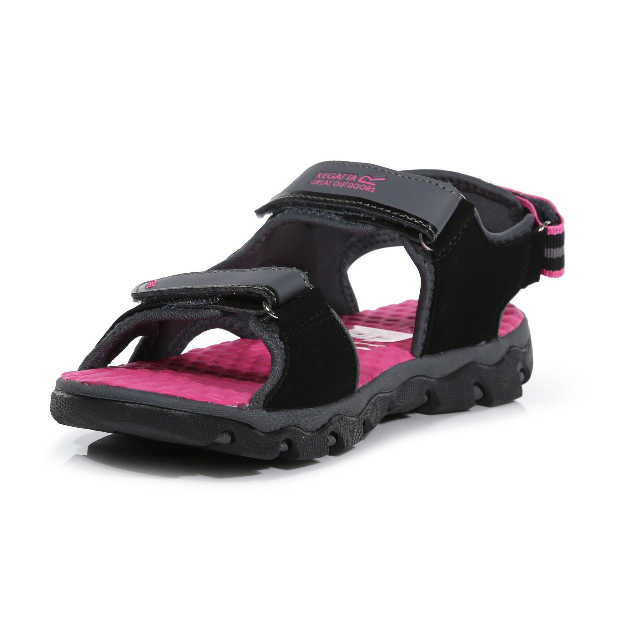 Kota Drift Junior Kids Walking Sandals - Granite Grey / Pink 3/5