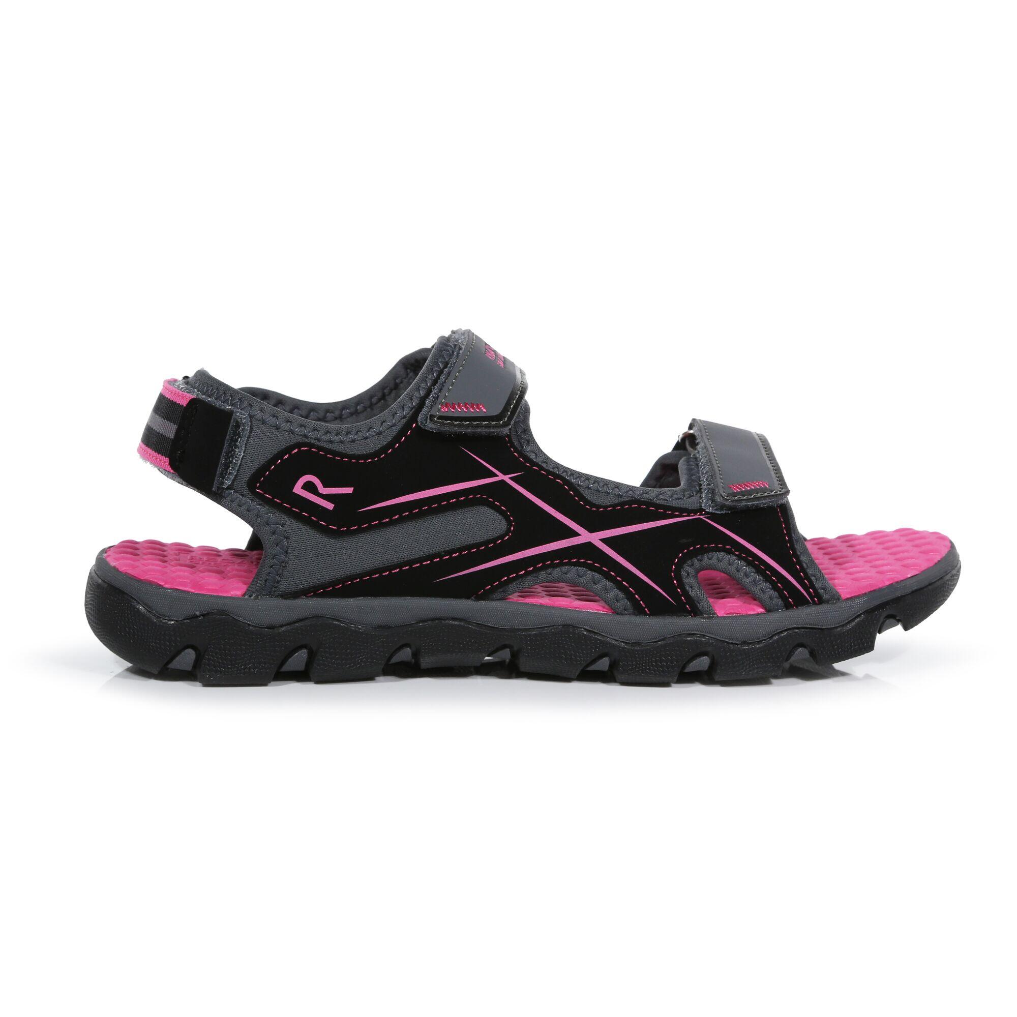 Kota Drift Junior Kids Walking Sandals - Granite Grey / Pink 1/7