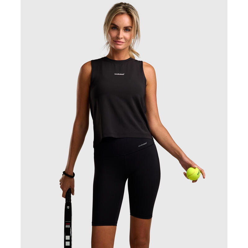 Elegance Débardeur de Tennis/Padel Femme Noire