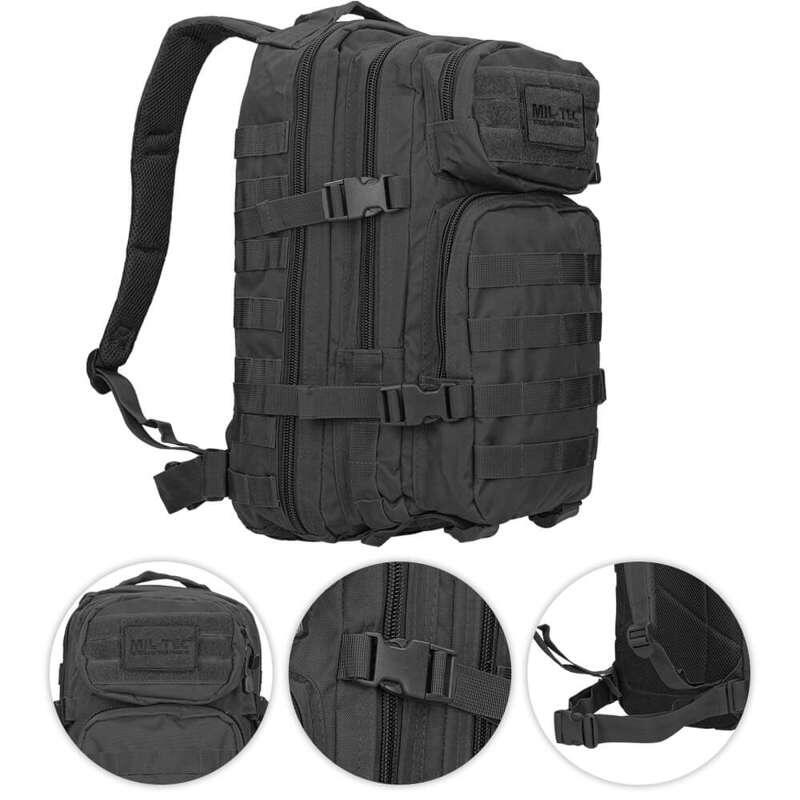 MOCHILA TÁTICA MILITAR MIL-TEC Preta 20L
