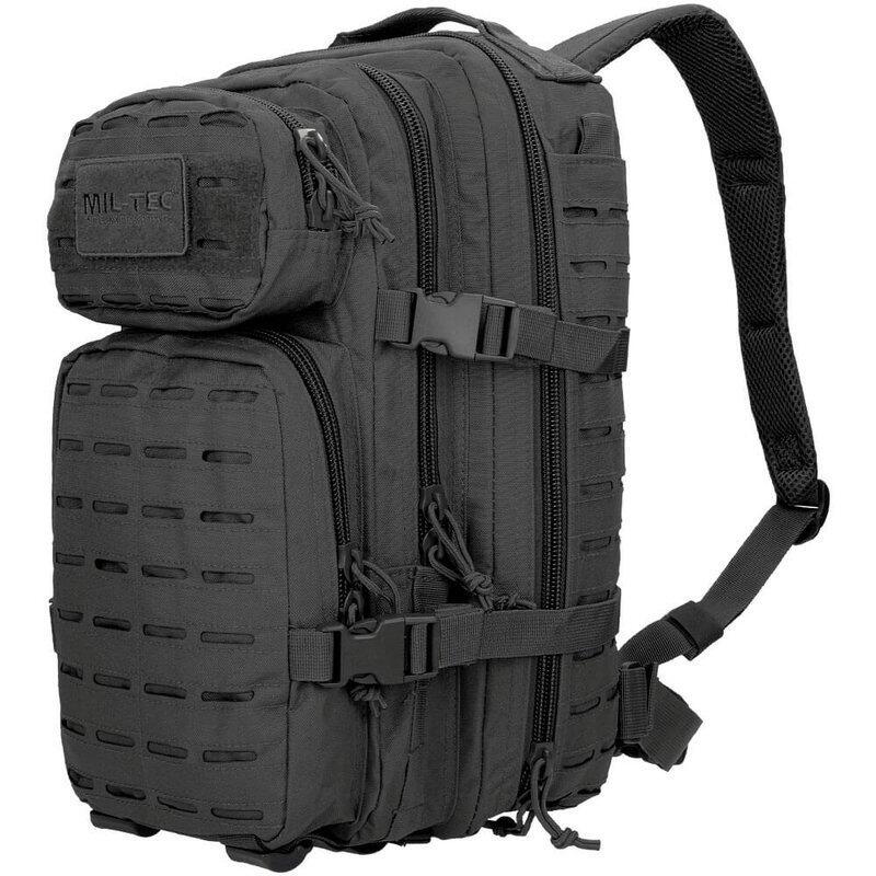 Mil-Tec US Assault Pack Small Laser Cut Black 3/5