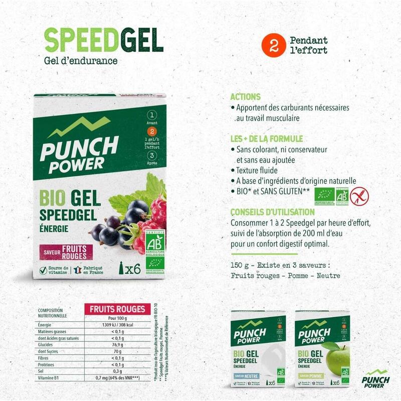 Punch Power Bio Gel SPEEDGEL - Pomme - Lot de 6