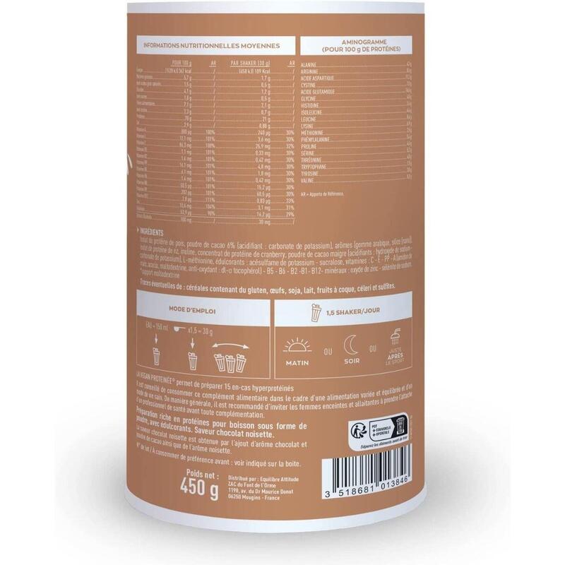 EAFIT VEGAN PROTEINEE CHOCOLAT NOISETTE - 450 g