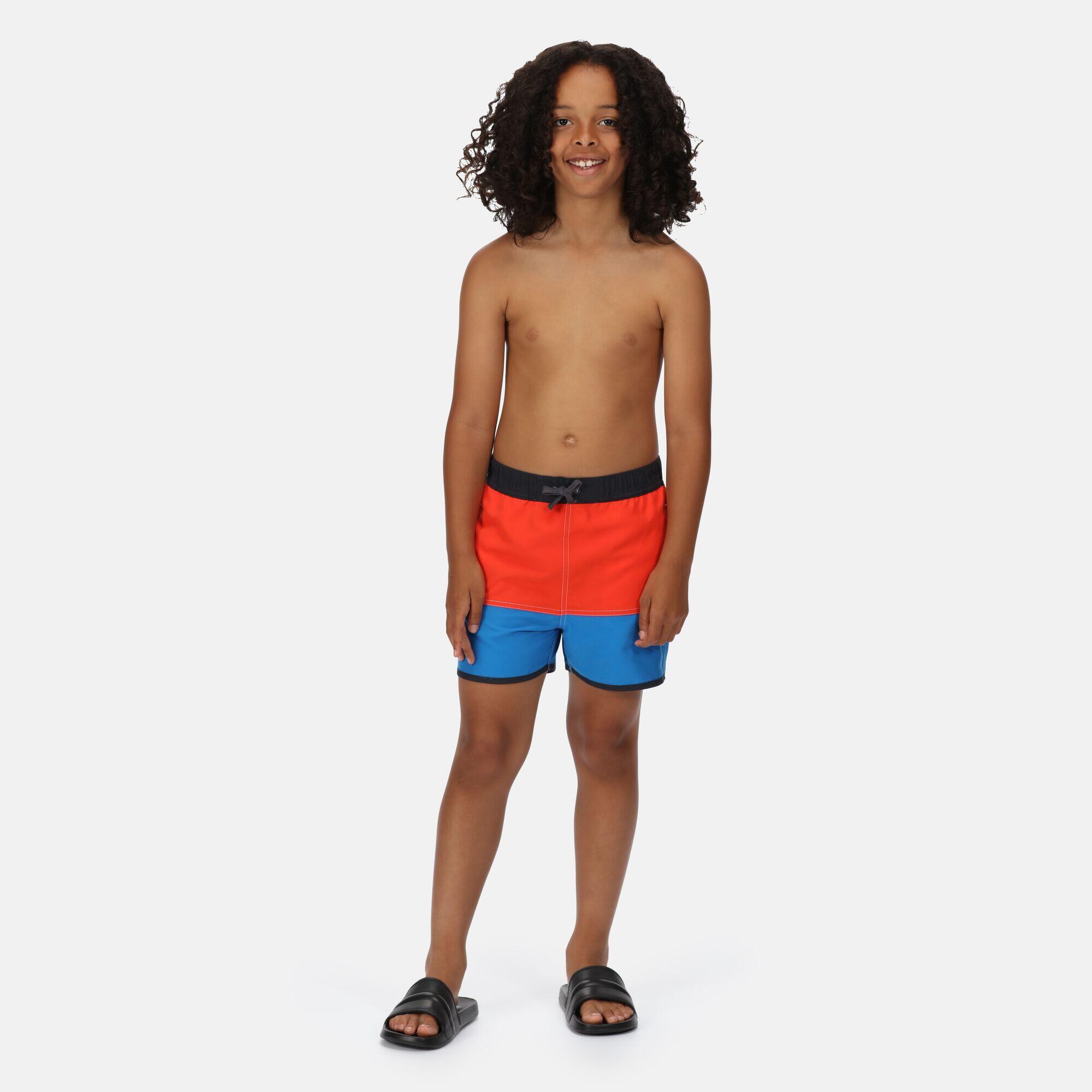 REGATTA Sergio Boys' Swim Shorts - Red / Blue