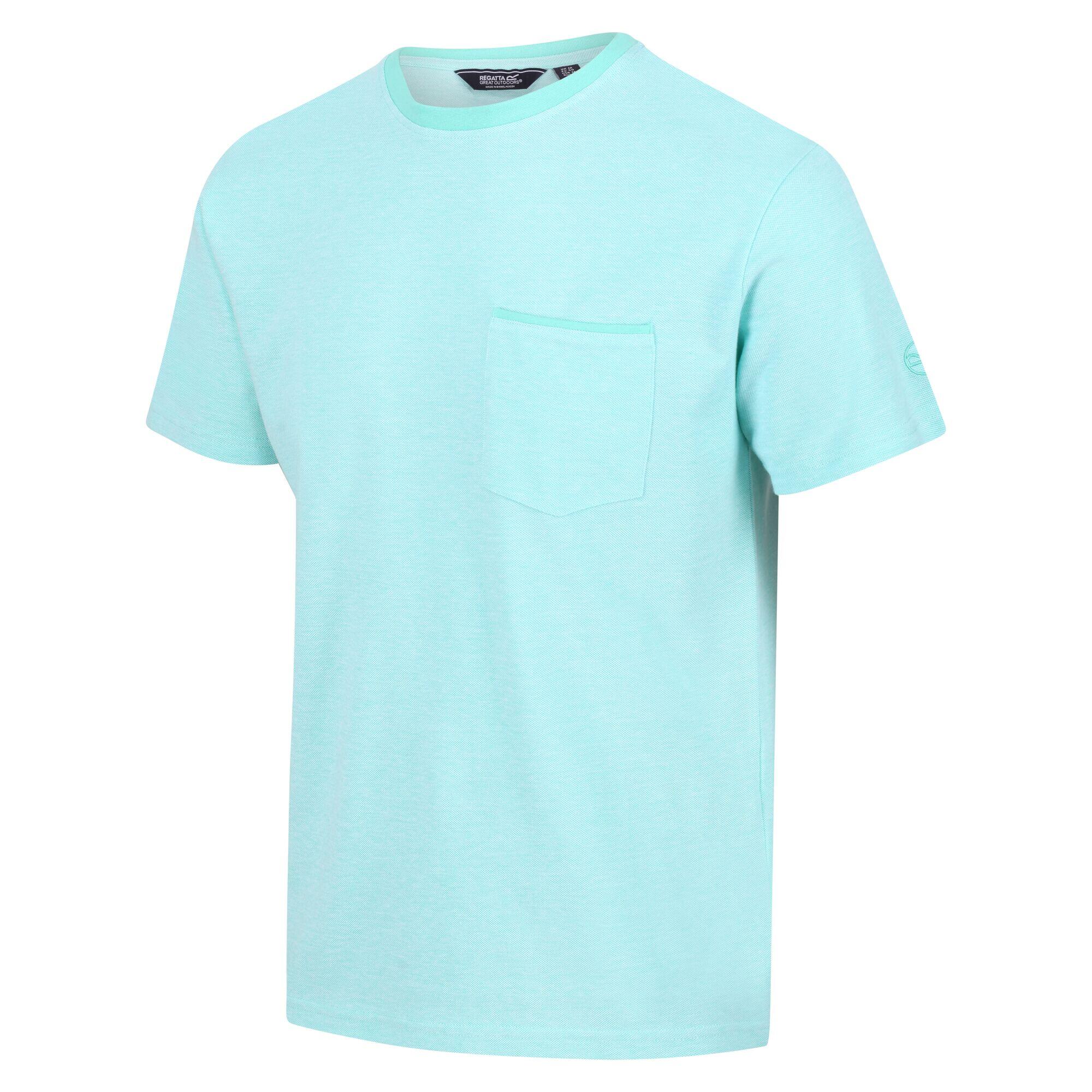 Caelum Men's Walking Short Sleeve T-Shirt - Opal Blue 4/5