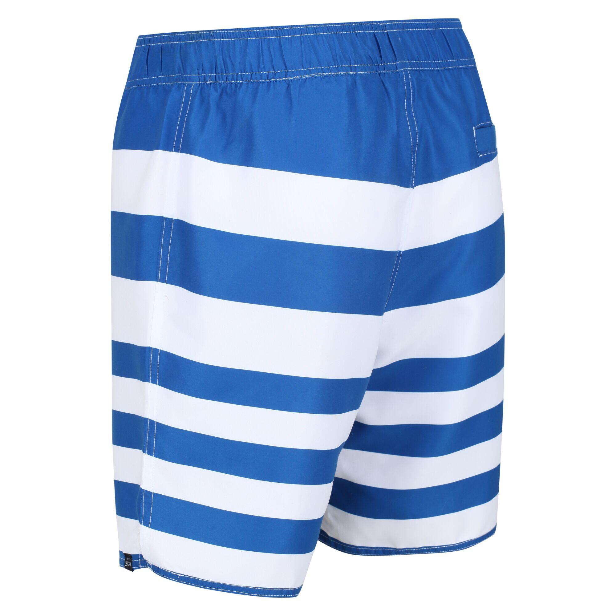 Mens Hamza Striped Swim Shorts (Lapis Blue) 3/5