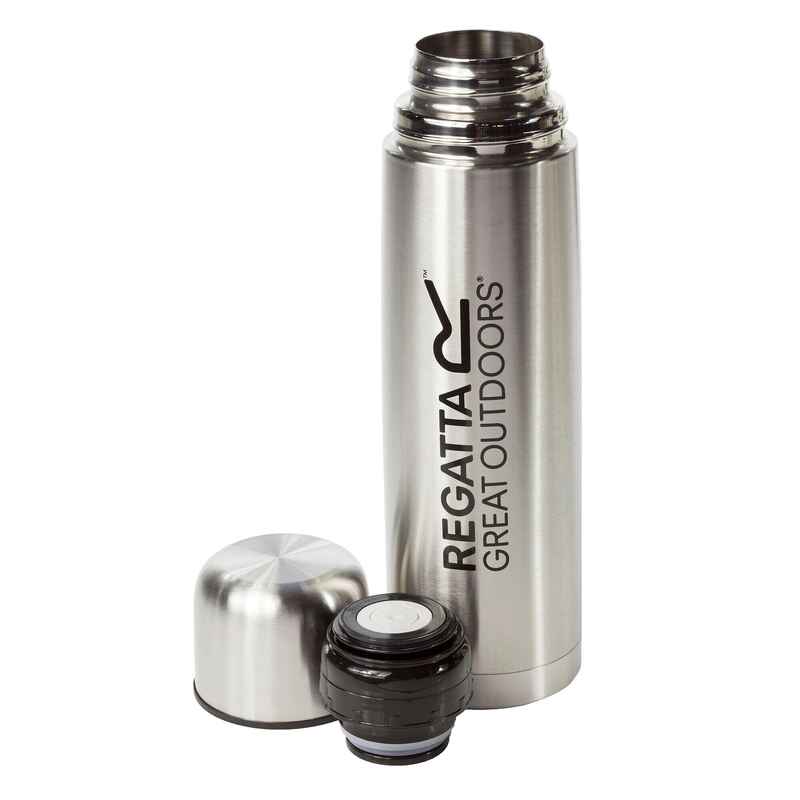 Camping 1-Liter-Thermosflasche für Erwachsene - Silber