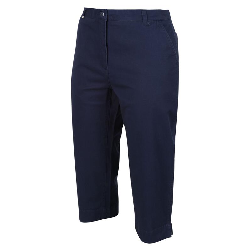 Maayan Walking-Caprihose aus Baumwolle für Damen - Marineblau