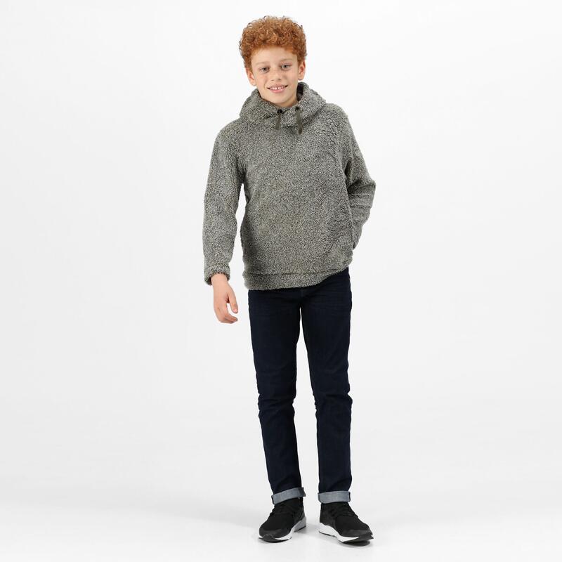 Keyon Wander-Fleece mit Kapuze für Kinder - Dunkelkhaki