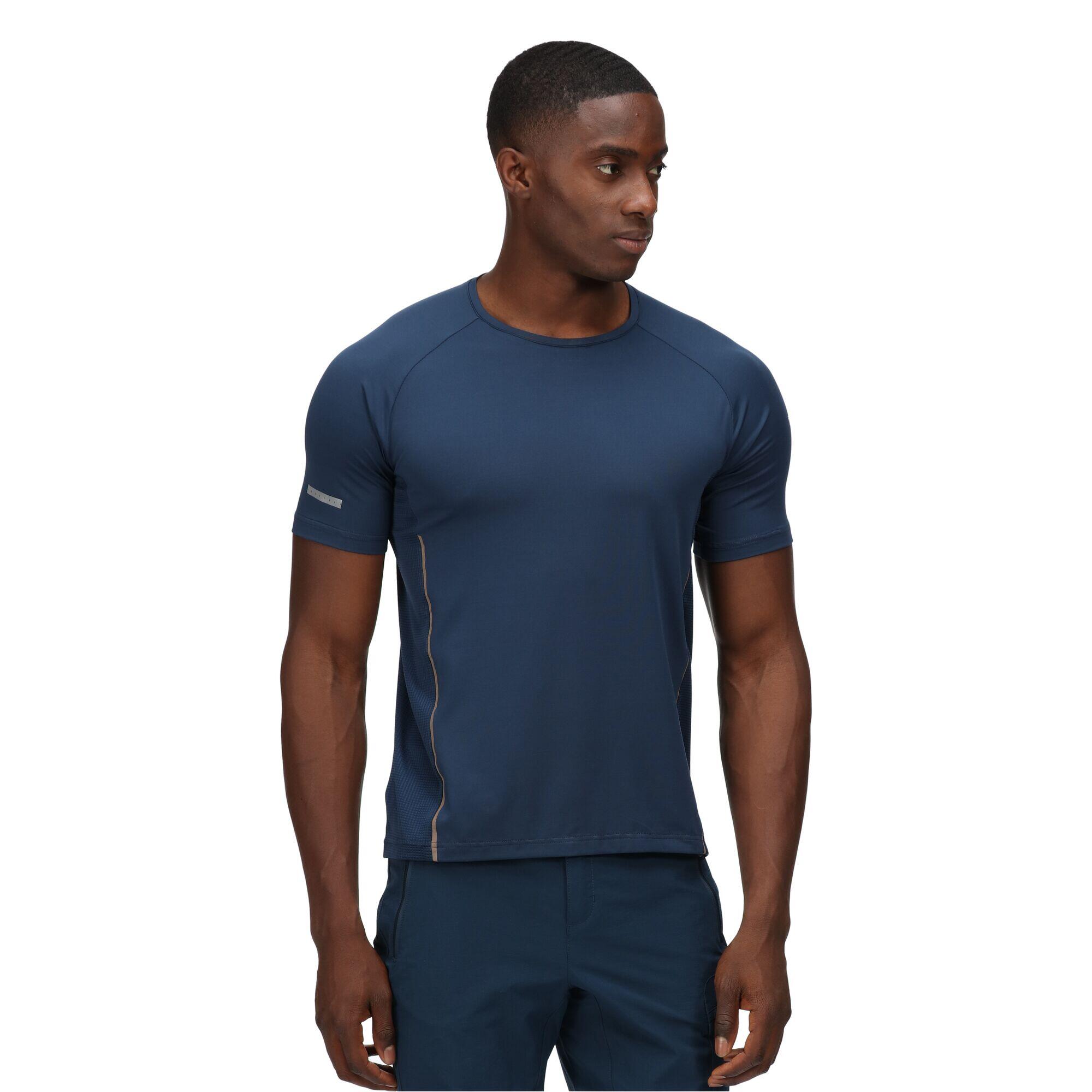 REGATTA Highton Pro Men's Walking Short Sleeve T-Shirt - Moonlight Denim