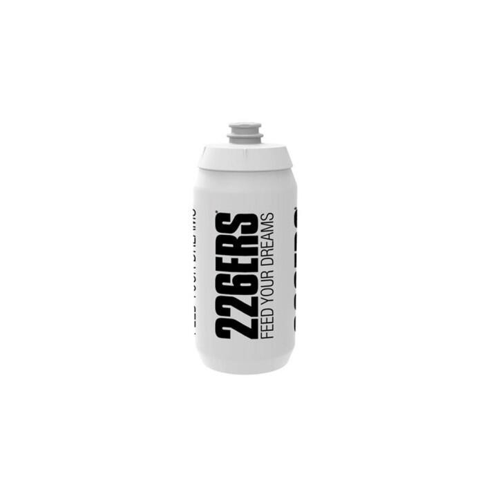 BIDÓN BOTTLE 550ml WHITE BLACK LOGO CICLISMO COLOR BLANCO