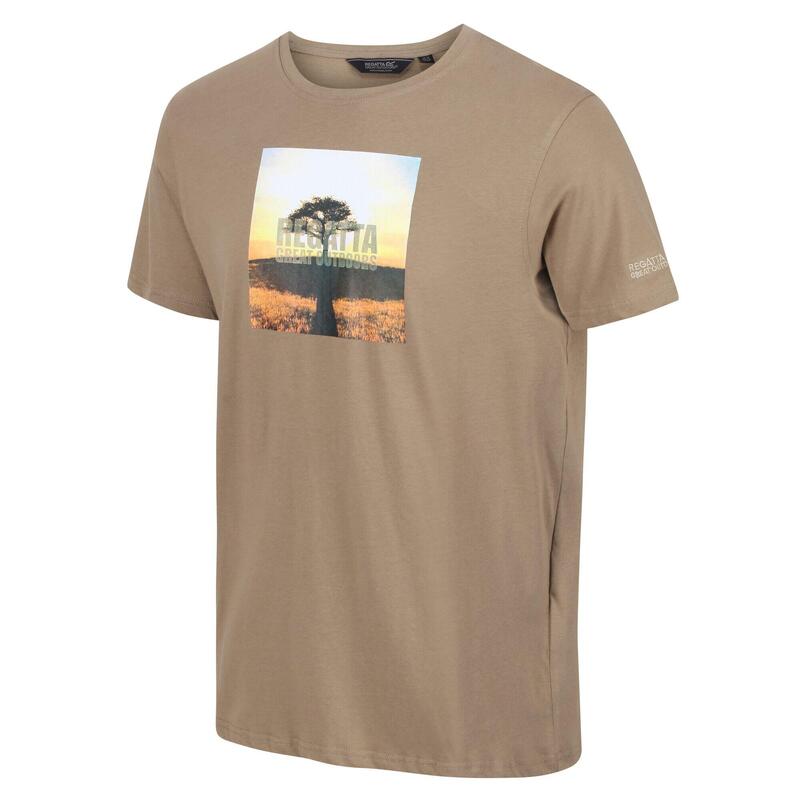 Cline VI T-shirt de marche à manches courtes pour homme - Marron clair