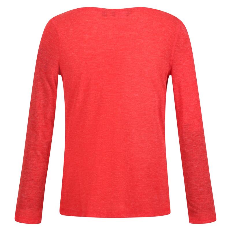Frayda wandel-t-shirt met col voor dames - Fel oranje