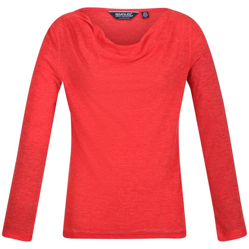 Frayda wandel-t-shirt met col voor dames - Fel oranje