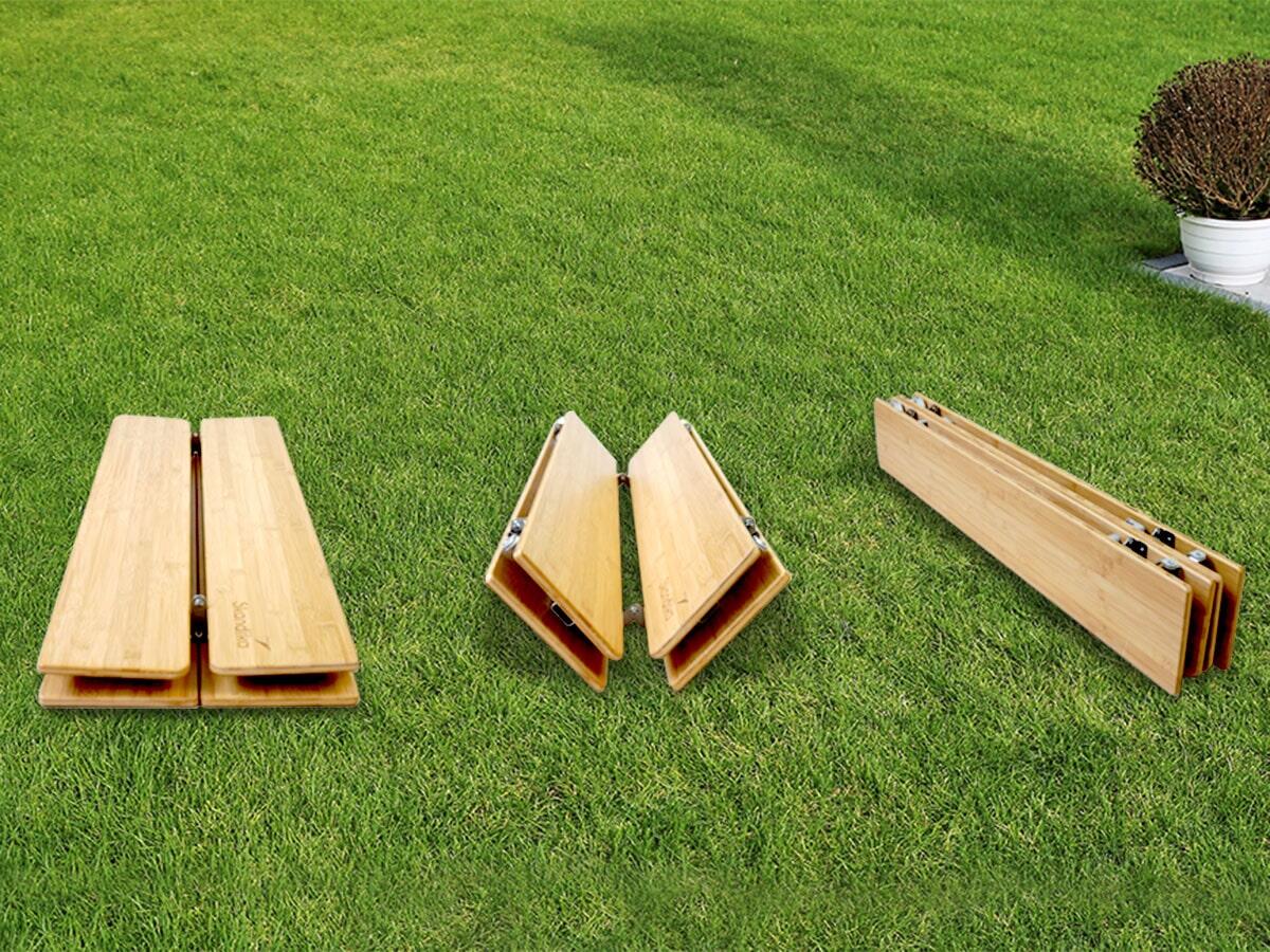 Campingtafel bamboe opklapbaar, 50x50cm, Holiday Travel - Webwinkel en werkplaats voor camper accessoires