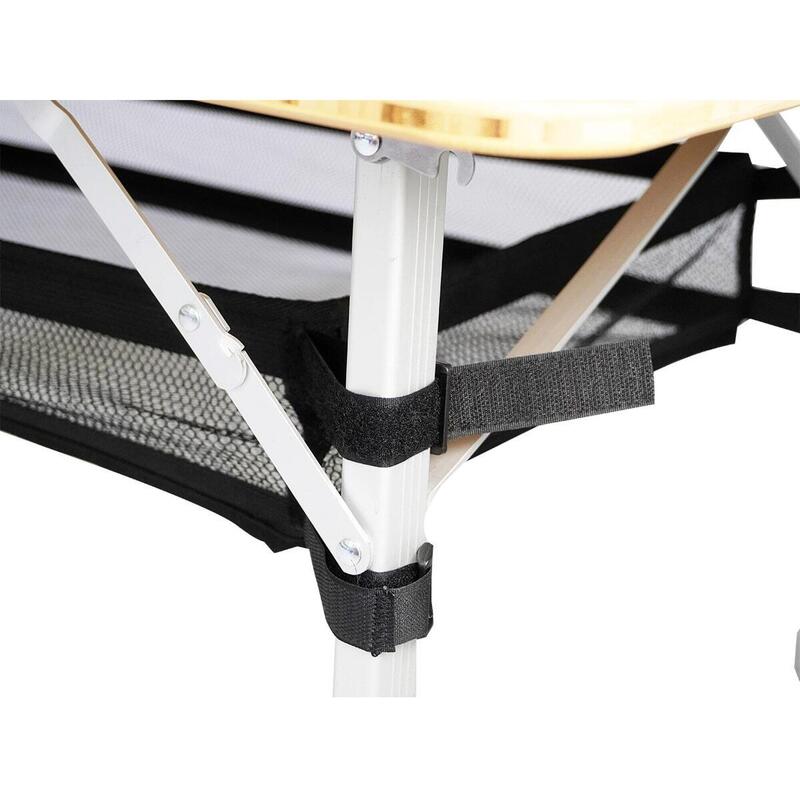 Campingtisch Tolja - Faltbarer Tisch mit Netzablage - Bambus/alu - 100 x 65 cm