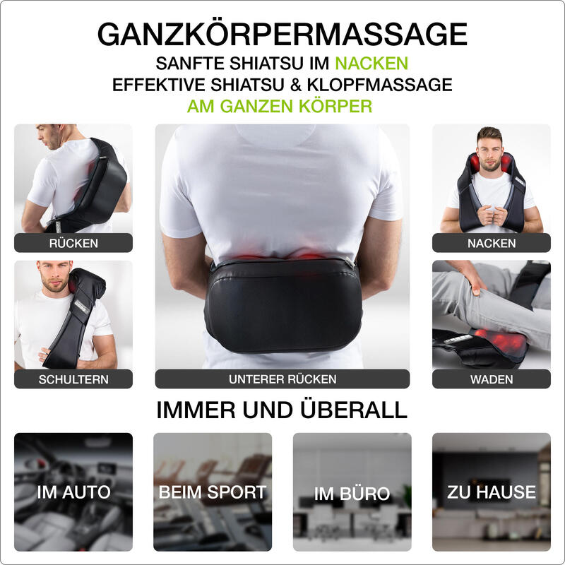 Klopfmassagegerät Nackenmassagegerät mit Hybridfunktion Shiatsu & Klopfmassage