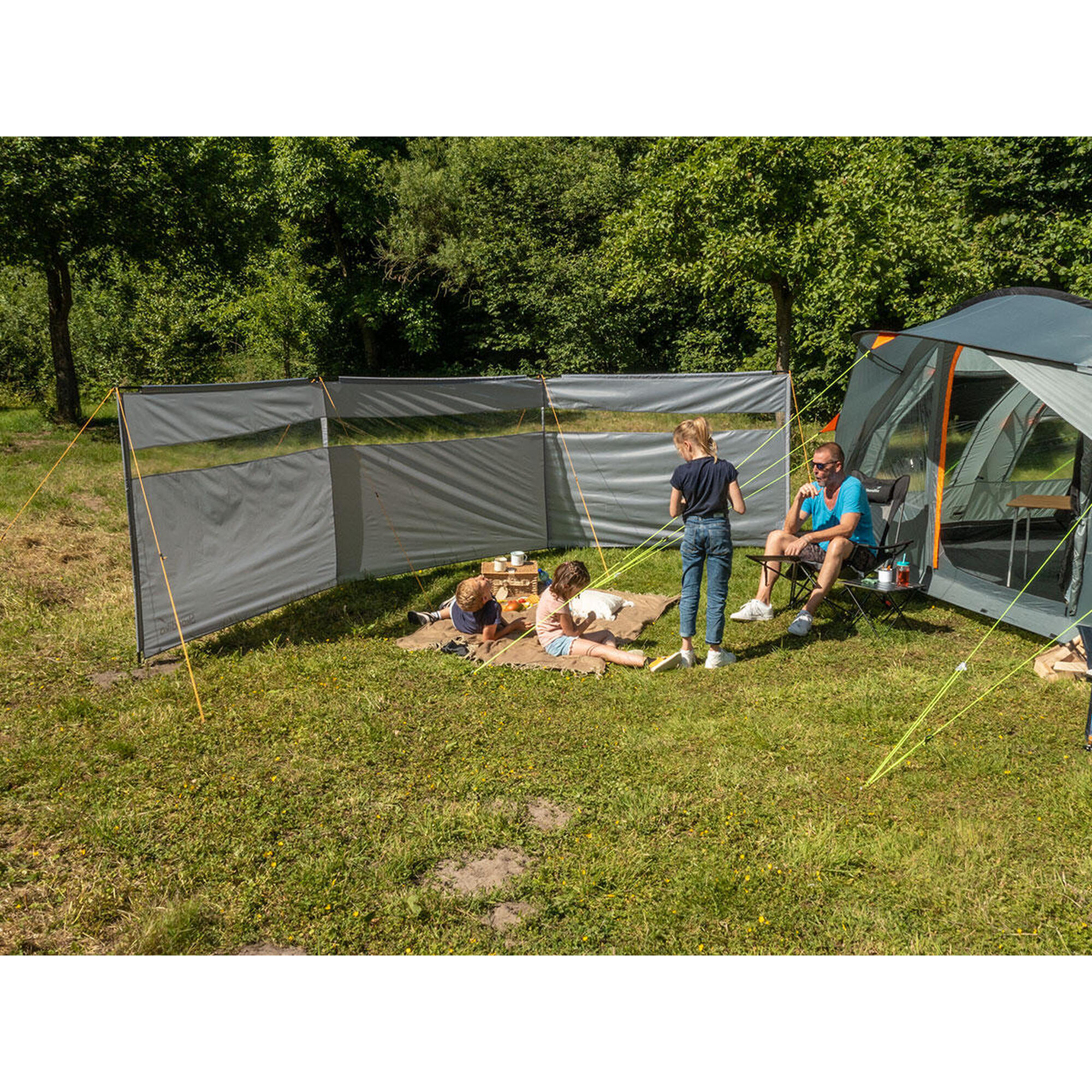 Paravent de camping Bora - Brise-Vue - 6,0 x 1,4 m - Résistant au vent - Gris 3/7