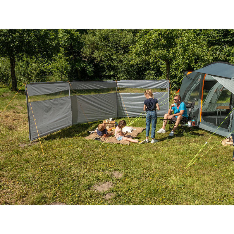 Paravent de camping Bora - Brise-Vue - 6,0 x 1,4 m - Résistant au vent - Gris